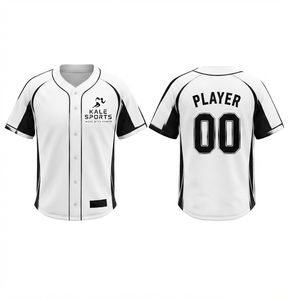 Maillot de baseball Kale Sports noir, or et blanc, imprimé par sublimation, anti-humidité, manches courtes, coupe classique, unisexe adulte - Product Image 4