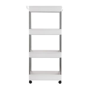 4-Tier Slide Out <b>Rolling</b> Utility Storage Cart with 4 Storage Baskets Mobile Organizer Shelf Rack <b>Kit</b> - Product Image 2