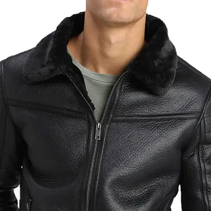 Best Quality Men's Cow Skin Genuine Leather Breathable Moto & <b>Biker</b> <b>Jacket</b> with Stand Collar and Front Logo for Fall Winter - Product Image 6