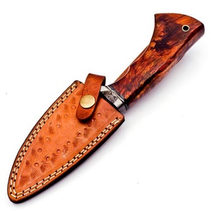 Cuchillo Bowie de Acero Damasco Recto de 10 Pulgadas, Hecho a Mano, de Grado Industrial, con Mango de Madera y Funda de Cuero Puro, ODM/OEM - Product Image 5