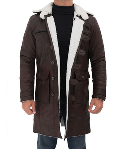 Abrigo de Cuero para Hombre, Cuero Sintético de Alta Calidad, Abrigo Largo Estilo Gabardina, Estilo Moderno, Ajuste Cómodo, Chaqueta de Moda de Invierno para Hombre - Product Image 1