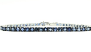 Bracelet tennis en argent sterling de qualité supérieure, saphir bleu naturel, fait main, bijoux de luxe certifiés pour mariage, pour femmes - Product Image 4