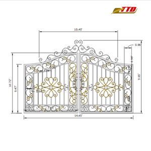 Puerta Moderna de Hierro Forjado, Puerta Metálica Decorativa para Entrada de Vehículos, para Casas Contemporáneas y Residencias de Lujo - Product Image 2