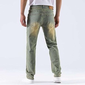 Jeans de Hombre de Alta Calidad, Corte Regular Oscuro, Cierre de Botones, Estilo Urbano, Cintura Media Elástica, Denim Ecológico y Transpirable, Gran Venta - Product Image 5