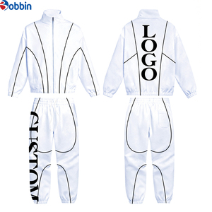Conjunto de Ropa para Hombre a la Moda, Chaqueta Cortavientos de Nailon Personalizada con Cuello Alto y Cierre de Cremallera, Pantalones Cortavientos - Product Image 5