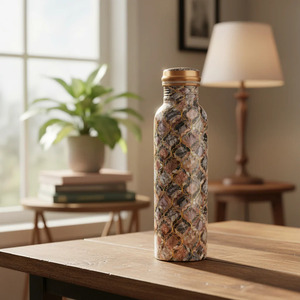 Handmade Copper <b>Water</b> <b>Bottle</b> <b>750ml</b> 950ml 1000ml Food Grade Reusable Metal <b>Bottle</b> Wholesale Supplier - Product Image 5