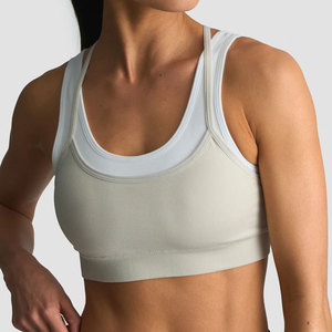 Sujetador Deportivo de Diseño Personalizado para Mujer, Ropa de Yoga de Doble Capa, Cuello en U, Ajuste al Cuerpo, Compresión, Transpirable, Ligero, Color Sólido - Product Image 5
