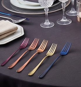Ensemble de fourchettes multicolores faites à la main couverts polis miroir en acier inoxydable couverts élégants ustensiles de cuisine ensemble de table de service alimentaire - Product Image 4