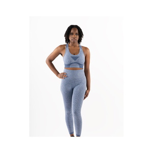 Pink Racerback <b>Crop</b> <b>Top</b> High Waist Shorts 2 Piece Yoga Set Seamless <b>Mesh</b> Detail Breathable Spandex Quick Dry Off-the-Shoulder - Product Image 3