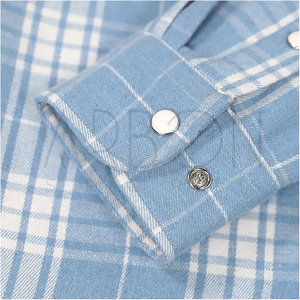 Chemises en flanelle à carreaux imprimées, coupe classique, manches longues, boutonnées, avec logo personnalisé de qualité supérieure, pour la vente en gros - Product Image 5