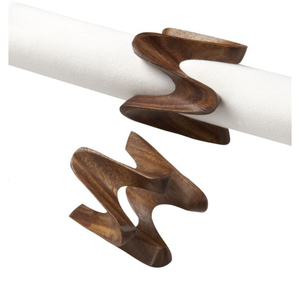 Lot de 6 Anneaux de Serviette en Bois Ondulé Faits Main de Luxe – Supports Écologiques en Bois Naturel pour Décoration de Mariage Moderne et Table à Manger - Product Image 3