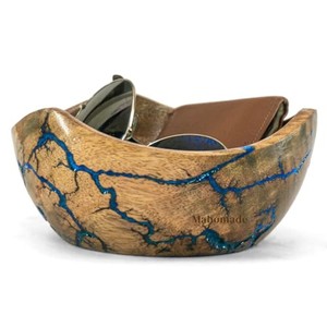 Tazón de Madera de Mango Tallado a Mano con Incrustaciones de Resina Azul - Venta al Por Mayor Artesanal - Product Image 2