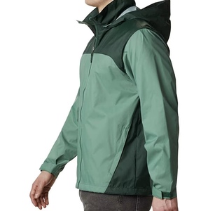 Chaqueta Acolchada con Capucha para Hombre, Diseño Color Block, Verde, Poliéster, Impermeable, Cierre de Cremallera, Estilo Casual para Otoño - Product Image 5
