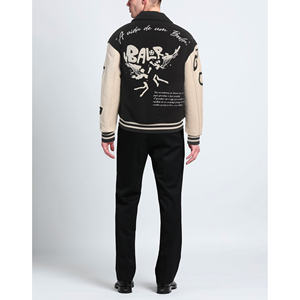 Blouson universitaire unisexe vintage personnalisé OEM, hiver/automne, haute qualité, 100% coton, doublure en laine, col montant, broderie sur le devant - Product Image 3