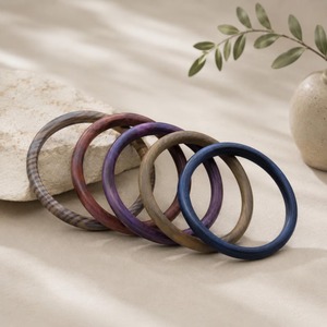 Classic Moon Round Shape Round Unisex Anniversary <b>Bangles</b> with Insert Natural <b>Wood</b> Handmade <b>Wood</b> Luxury Organic - Product Image 2