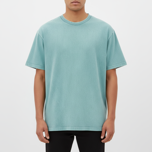 เสื้อยืดคอตตอนฟอกสีทรงโอเวอร์ไซส์สำหรับผู้ชาย 230 GSM สไตล์ลำลอง สตรีทแวร์ เนื้อผ้านุ่ม สวมใส่สบาย ระบายอากาศได้ดี น้ำหนักเบา ทรงหลวม รับผลิตแบบ OEM - Product Image 2