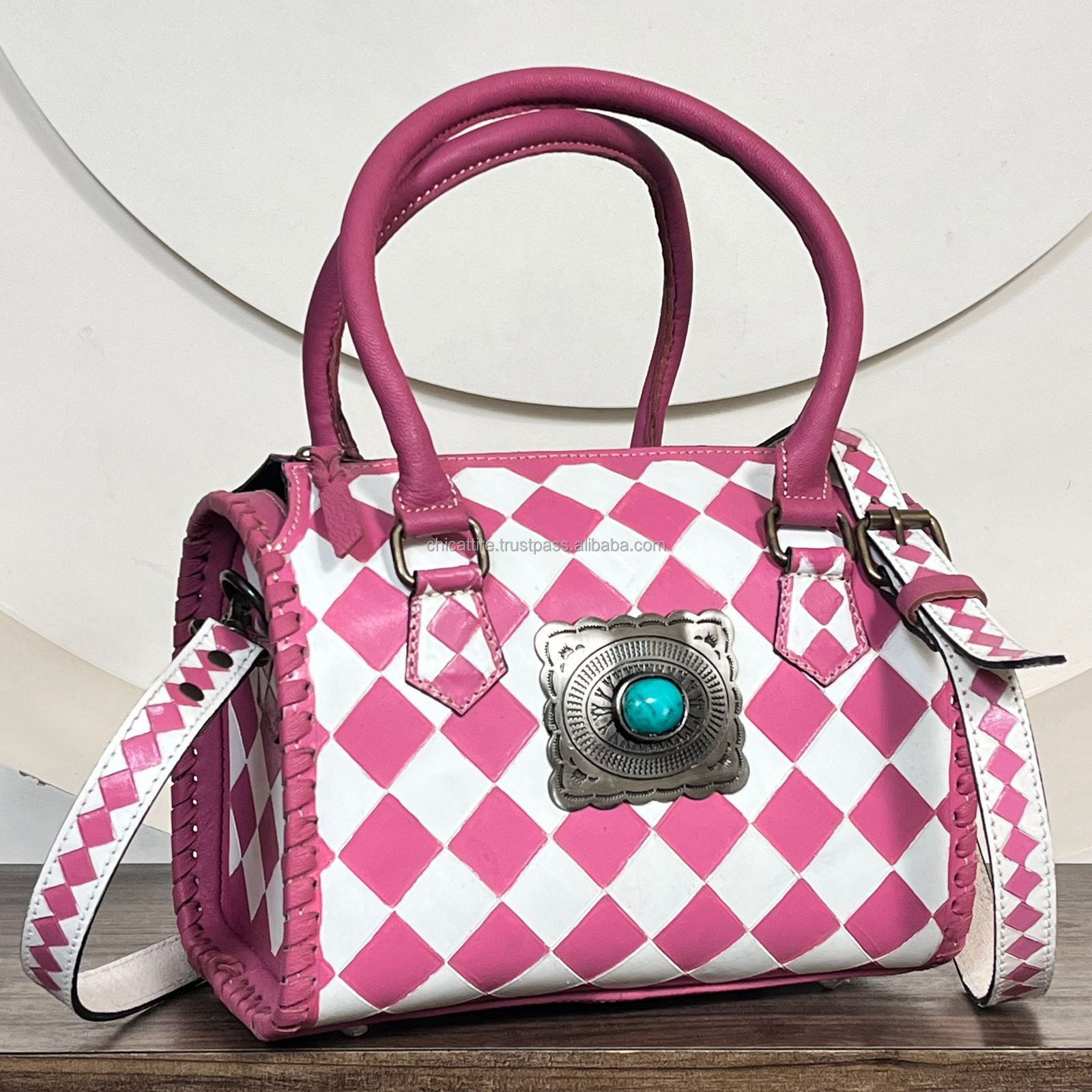 Pink & White Checkered
