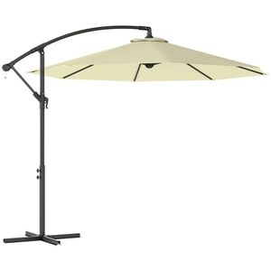 Ombrellone da Terrazzo Beige con Base per Uso Esterno e Cortile - Ombrelloni e Basi per Patio - Product Image 5