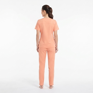 Tenue de travail pour infirmières, haut à manches courtes et pantalon à col en V, uniforme médical, logo personnalisé, vêtements d'équipe de soins de santé, uniforme d'hôpital - Product Image 4