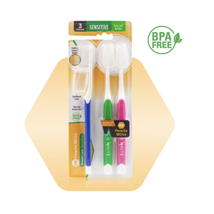 Cepillo de Dientes Extra Suave Pearlie White Normal Sensitive, Paquete Triple - Product Image 1