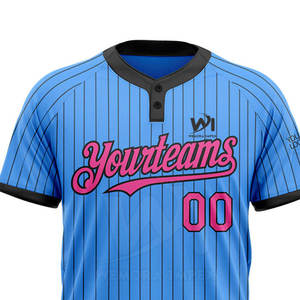 เสื้อเบสบอลแบบใหม่ พิมพ์ชื่อได้ตามต้องการ ผ้าโพลีเอสเตอร์ 100% ราคาดีที่สุด เสื้อเบสบอลแบบกระดุมสองเม็ด - Product Image 4