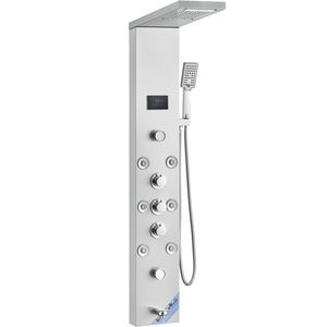 Pannello Doccia Idroelettrico con Schermo LED a 6 Modalità, 8 Getti Massaggianti, Funzioni Pioggia e Cascata per Accessori Bagno - Product Image 3