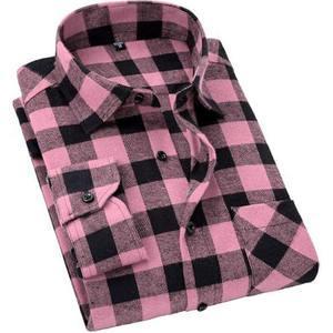Chemise à carreaux à manches longues pour homme, coupe classique, motif tissé décontracté, noir et blanc - Product Image 3