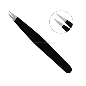 Pince à épiler ergonomique en acier inoxydable or rose de haute qualité, 10 mm, durable, pour sourcils et cils, emballage OEM - Product Image 1