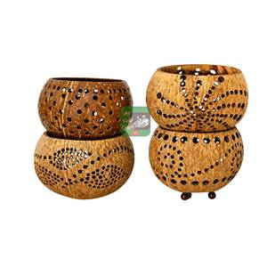 Abat-jour en coquille de noix de coco écologique pour la décoration, poli à la main, résistant à la chaleur, designs personnalisés, 1 pièce/boîte, usine du Vietnam - Product Image 6