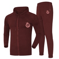CARDIAC SPORTS Conjuntos Deportivos Personalizados para Hombre, Sudadera con Capucha y Cremallera, Pantalones de Felpa de Color Puro, Joggers Ecológicos y Transpirables