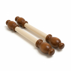 Tiges de défilement en bois faites à la main avec embouts en acacia |   Élégantes bâtonnets de défilement pour invitations de mariage et annonces d'événements - Product Image 6