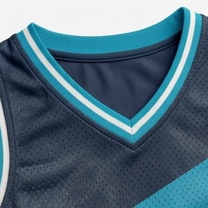Uniforme de Baloncesto Unisex de Alta Demanda, Azul y Verde, Sublimado, Cuello en V, Sin Mangas, Absorbe la Humedad, Ajuste Atlético, Logotipo Personalizado - Product Image 6