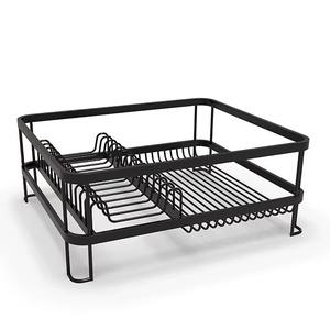 Estante de cocina funcional de hierro con secciones dedicadas para platos y tazas, bellamente elaborado por KRAFT WORLD - Product Image 1