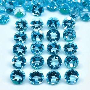 โทแพซสีฟ้าธรรมชาติ 6 มม. ทรงกลม คุณภาพสูง หินโทแพซเม็ดเดี่ยว ทรงกลม ราคาขายส่ง - Product Image 1