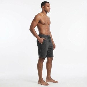 Shorts Bermuda pour Homme en Coton Gris Foncé Écologique Anti-Plis, Taille Mi-Haute Élastique, Couleur Unie Décontractée et Respirante - Product Image 5