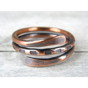Factory Direct Artisan Solid Copper Ring – Intricate Multi-Layer Design - Product Image 2