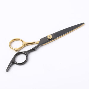 Ciseaux professionnels pour droitiers, à lame en acier inoxydable, manche en acier inoxydable et céramique, pointe arrondie, avec logo personnalisé, vente en gros - Product Image 5