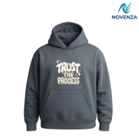 Sweat à capuche personnalisé pour femme avec impression 'Trust The Process', coupe oversize, style streetwear, en molleton, vente en gros