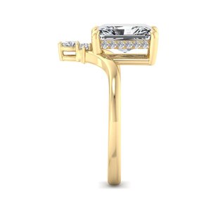 Drop <b>Crown</b> Cluster Curved Looping Shank Romantic Propose Radiant Cut Moissanite Diamond 925 Sterling Silver <b>Ring</b> - Product Image 6