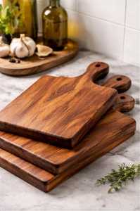 เขียงไม้กระถินณรงค์คุณภาพพรีเมียม พร้อมหูจับ เป็นมิตรกับสิ่งแวดล้อม ทนทาน หนา 2.0 ซม. สำหรับเสิร์ฟอาหารและชีส - Product Image 3