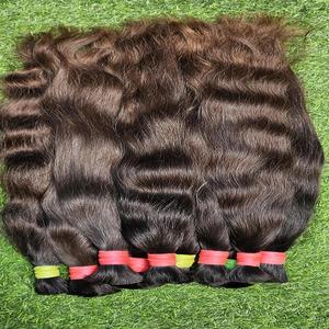 Raw Indian Body Wave Bulk Hair 20 Inch Light Brown <b>Human</b> Braiding Hair Single Drawn Remy No Weft Natural Soft Thick Full Ends - Product Image 1