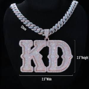 จี้เพชรแบบกำหนดเองสำหรับทุกเพศ สไตล์ฮิปฮอปสุดหรู  ทำจากเงินแท้ 925 ประดับด้วยเพชรโมอิสซาไนต์ VVS ชุบโรเดียมอย่างดี พร้อมใบรับรอง - Product Image 1