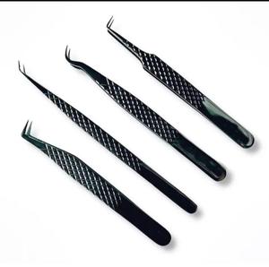 Pinzas para Cejas DANTRIC IMPLANTS de Acero Inoxidable con Punta Curva Lisa de Precisión de 10 mm, Modelo CV-64 para Extensiones de Volumen 3D - Product Image 1