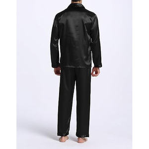 Standard Fit <b>Men</b> Night Suit Short Sleeve Round Neck Shorts <b>Set</b> Elastic Waist Soft Breathable Lightweight Summer <b>Pajamas</b> Home - Product Image 4