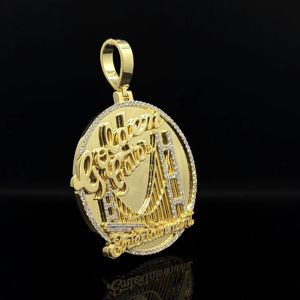 Colgante de Cadena Personalizado de Acero Inoxidable Estilo Hip Hop con Icónicos Diamantes y Circonitas Esmeriladas - Product Image 1