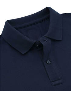 Chemise pour homme en obsidienne marine de qualité supérieure |   T-shirt décontracté professionnel en piqué de polyester solide, respirant et à séchage rapide |   Athlétique Urbain - Product Image 2