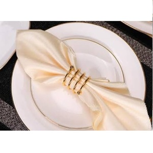 Leaf Design Brass Metal Napkin Ring Gold Plated Custom Shape Eco-Friendly Classic Style Party Wedding Tissue Holder - Product Image 2