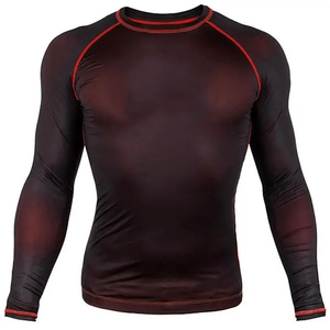 Men <b>Compression</b> <b>Shirt</b> Long Sleeve Plain Customizable UPF 50+ Breathable Quick Dry Skinny Fit MMA Rash Guard Swim <b>Shirt</b> - Product Image 1