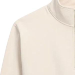 เสื้อสเวตเชิ้ตซิปหนึ่งในสี่สำหรับผู้ชาย สีธรรมชาติ ผ้าฟลีซพรีเมียม แขนยาว สวมใส่สบาย อุ่นสบาย สไตล์สตรีทแวร์ ใส่ได้ทุกวัน - Product Image 5