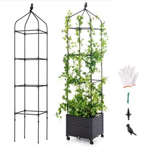 Fioriera Rialzata Quadrata Grande per Esterni, Vaso per Piante da Balcone per Decorazione e Cura del Giardino - Product Image 1